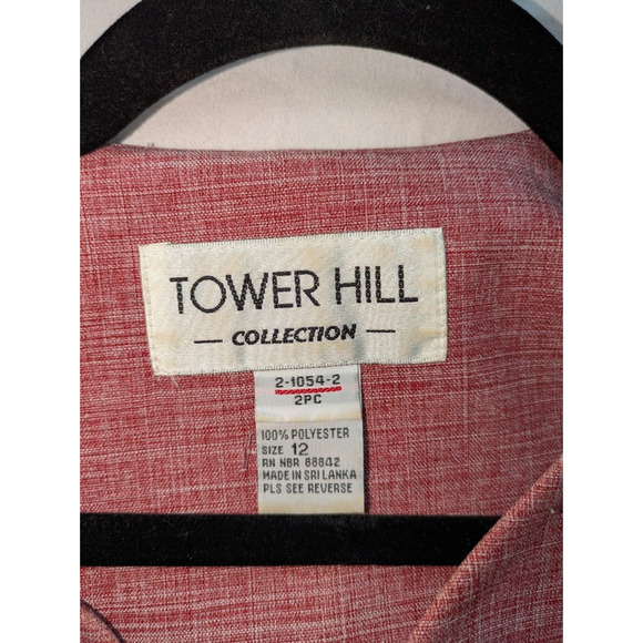 Vintage Tower Hill Blazer Womens Size 12 Red Dressy Workwear 8 Button Jacket - Picture 4 of 10
